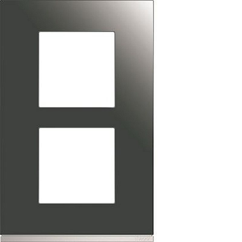 Plaque gallery 2 postes verticale 57mm matiere mirror glass