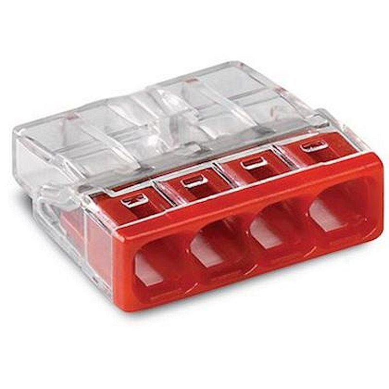 Borne WAGO 2273 - 4 x 0,5 à 2,5mm² Transp. / Rouge