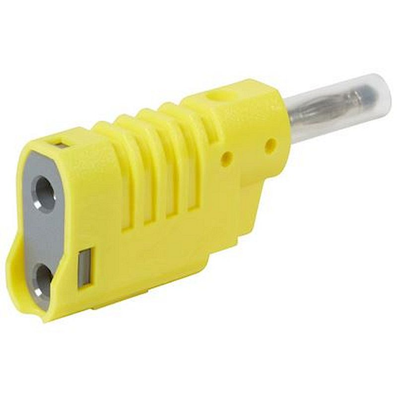 Fiche banane D=4mm 16A 33V~ ou 70V= embout isolant fourreau rétractable - jaune