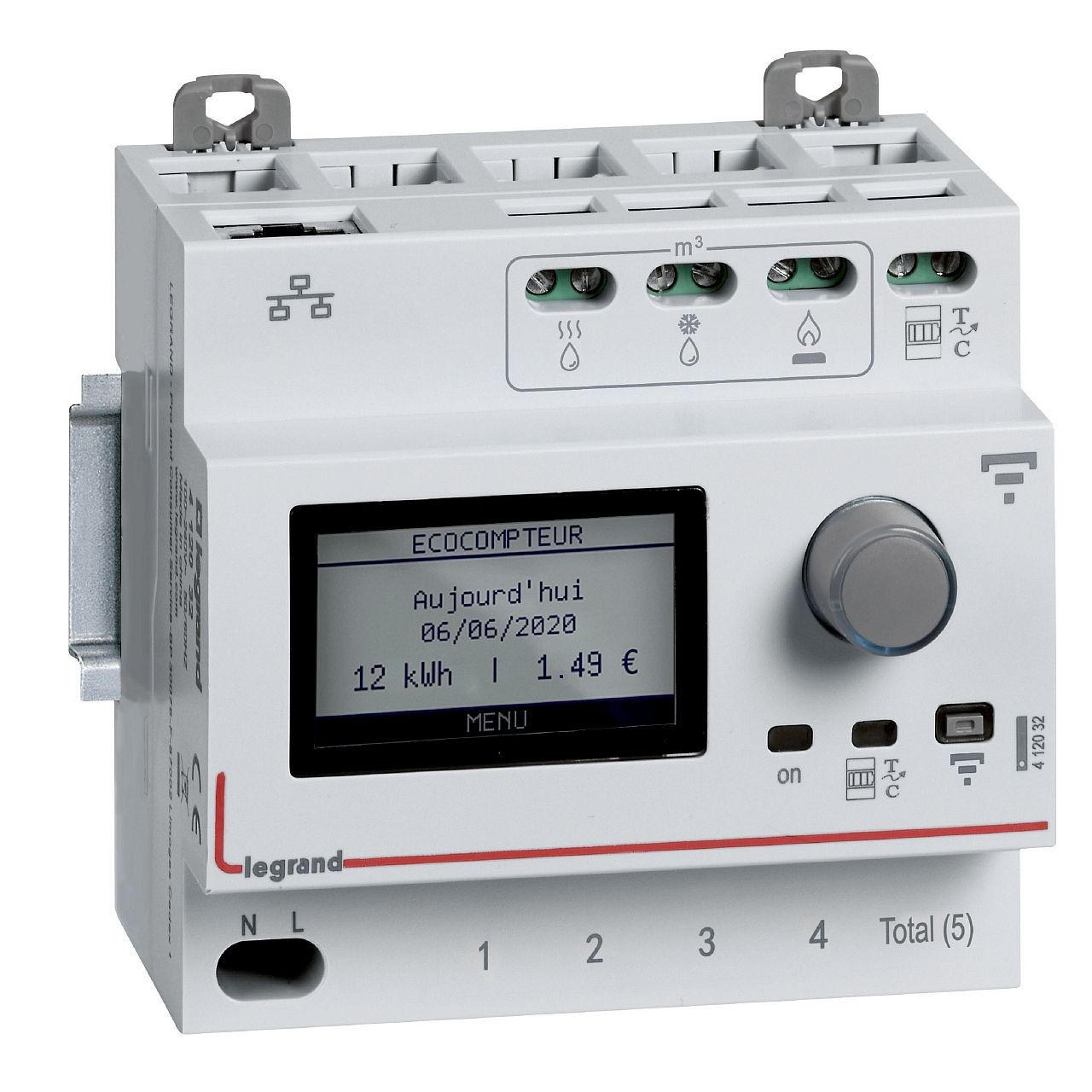 Ecocompteur modulaire connecté pour mesure consommation 5 postes - 5 modules