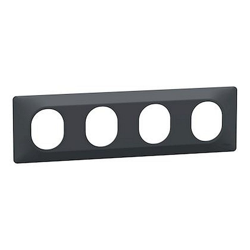 Ovalis - Plaque de finition - 4 postes Horizontal - entraxe 71 mm - Anthracite