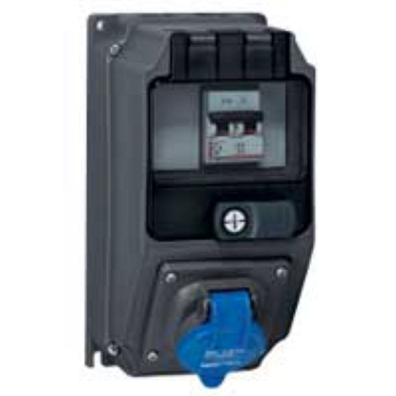 Coffret monoprise Hypra IP44 - 1 prise 2P+T 32A 200V~ à 250V~ et 1 disjoncteur