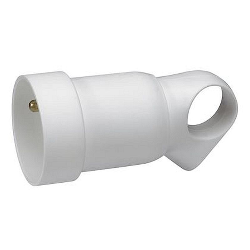 Prolongateur plastique 2P+T 16A à anneau - blanc