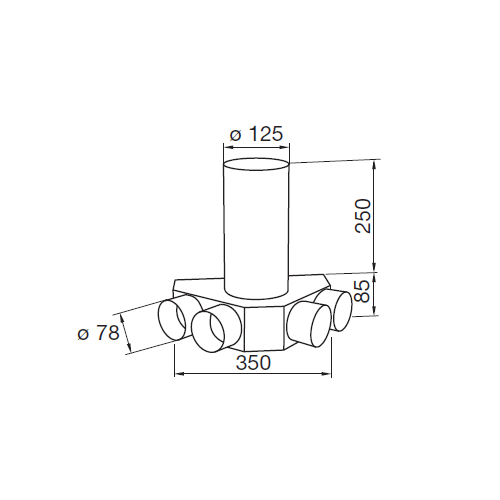 Plénum terminal coudé 4x75/125 - FRS-DKV 4-75/125 - 8529 HELIOS VENTILATEURS - 8529 