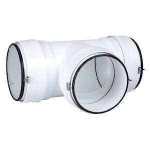 Té 90° horizontal circulaire ⌀125 plastique à joints - TEHC 125 J - 460066 ATLANTIC - 460066 