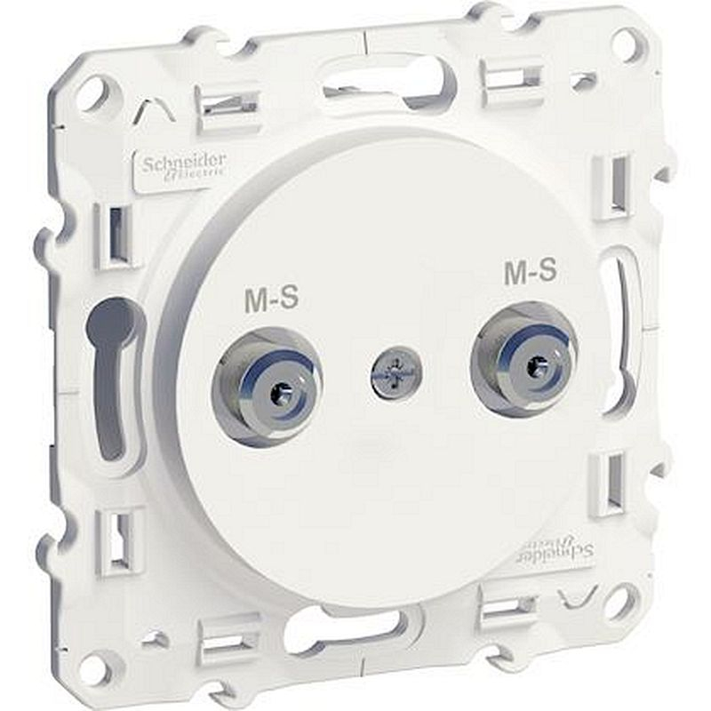 Odace, prise multiservice Blanc, à vis