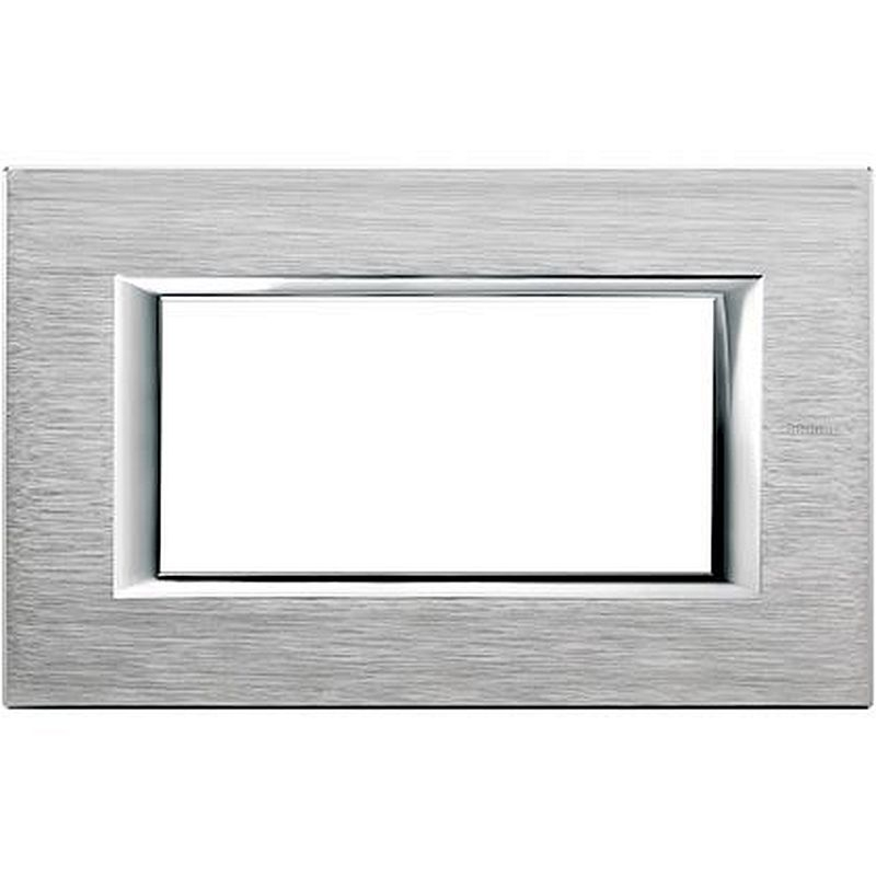 Plaque rectangulaire Axolute Aluminium anodisé 4 modules - Chrome